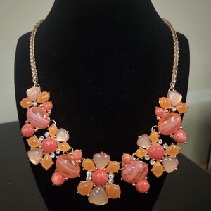 Orange and Pink Statement Necklace
